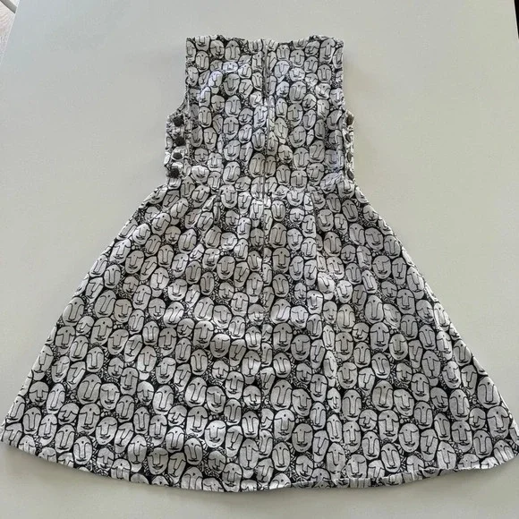 Mata Traders- 100% Cotton- Black and White- Face Print Dress- Ethical- Unique- M - Picture 2 of 13